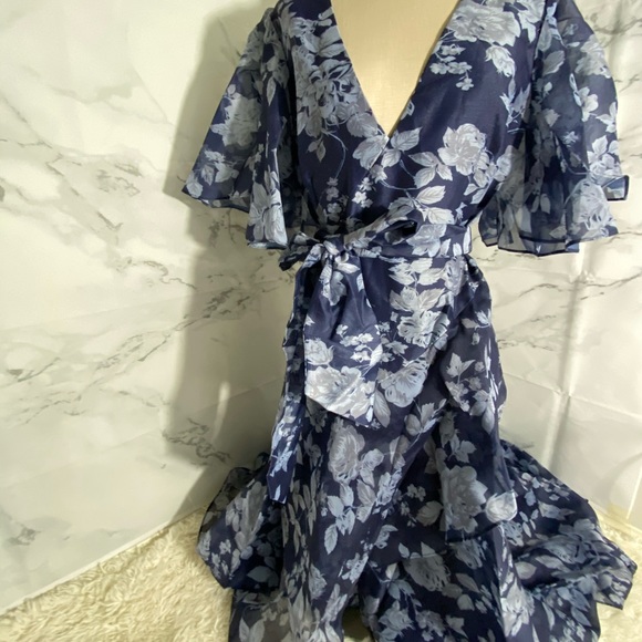 FLORAL CHIFFON DRESS - Picture 4 of 5